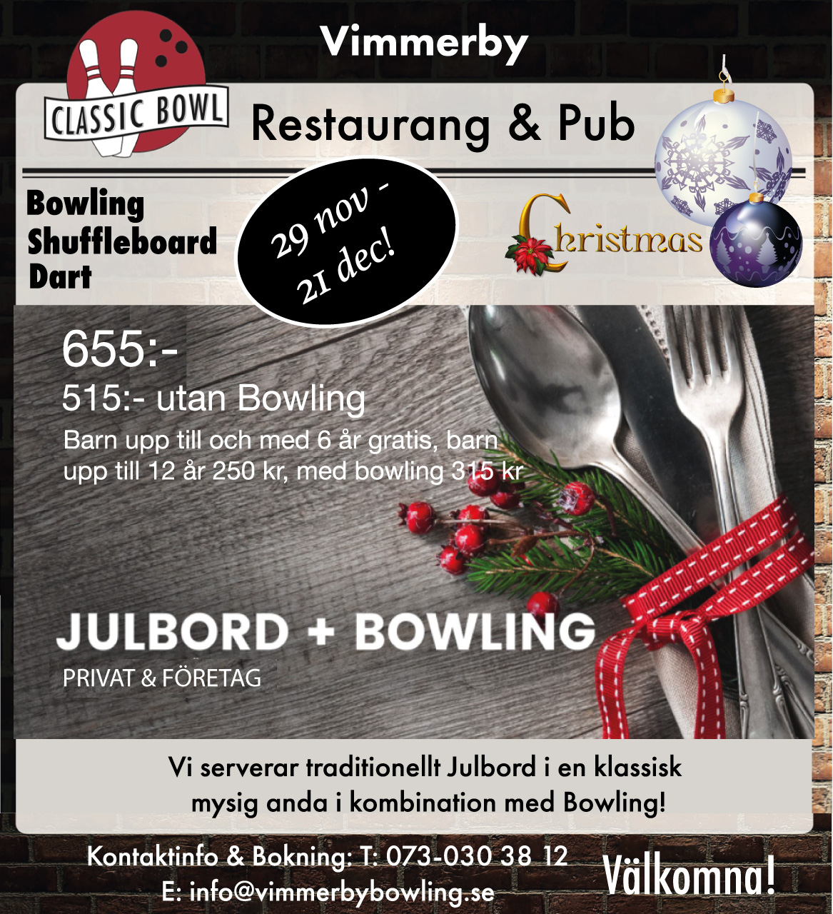 Christmas table guide Vimmerby Tourist Office